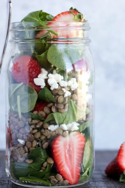 Strawberry Lentil Salad With Mixed Greens