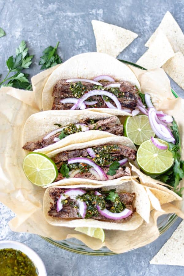 The Best Chimichurri Flank Steak Tacos A Life Delicious