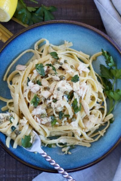 One-Pot Tuna Pasta with Lemon and Capers