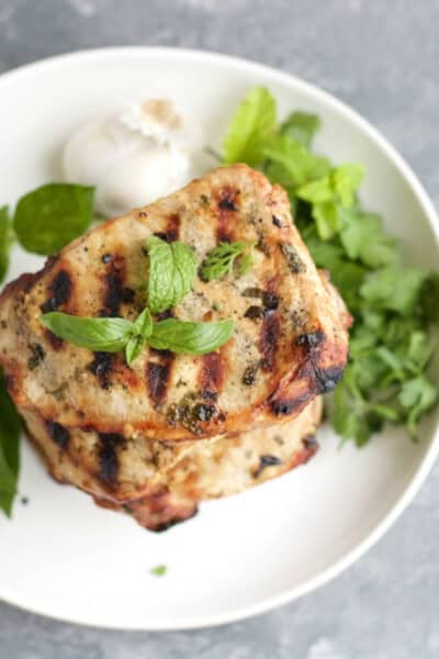 Herbed Garlic Grilled Pork Chops