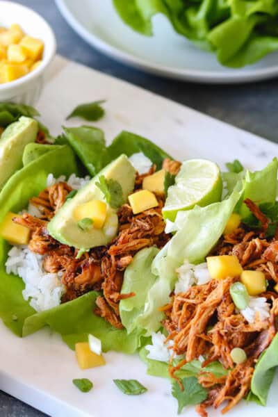Sweet & Spicy Pulled Chicken Lettuce Wraps-1