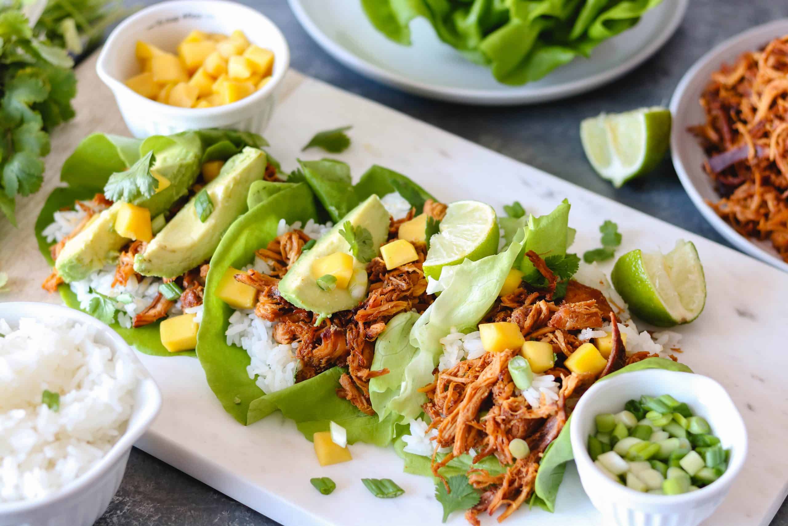 Sweet-&-Spicy Chicken Lettuce Wraps