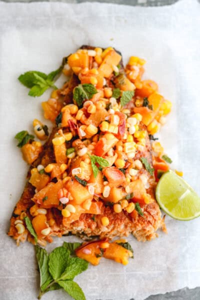Grilled Chile Lime Salmon with Nectarine Corn Salsa - Blog-1