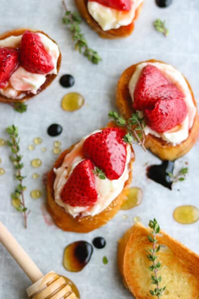 Honey-Thyme Roasted Strawberry Crostini - Blog-1