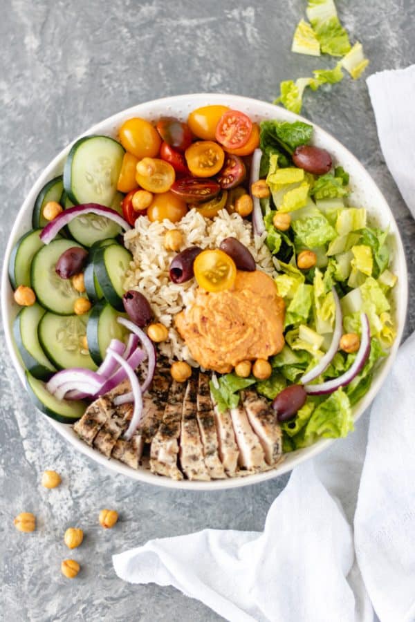 Mediterranean Chicken Hummus Bowls A Life Delicious
