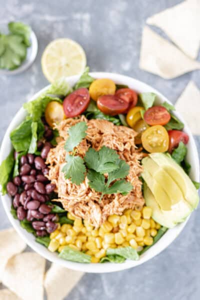 Loaded Taco Salad Bowls (with Salsa Chicken) - Blog-1