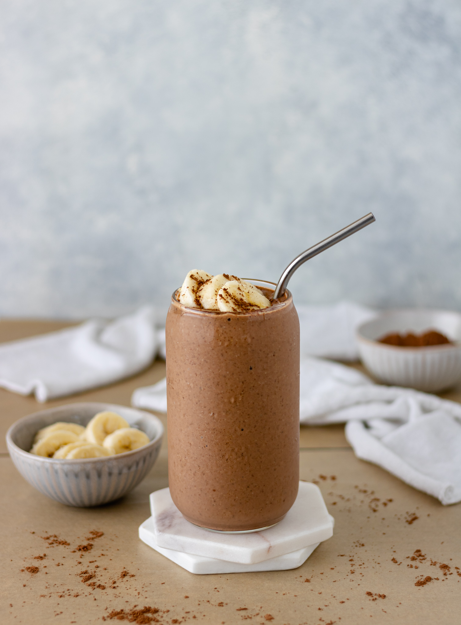 ChocolatePeanut Butter Breakfast Smoothie A Life Delicious